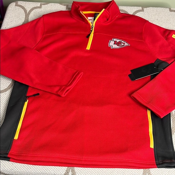 NFL team apparel Men's Quarter-Zip Pullover Sweatshirt with Zipper Pockets - Picture 3 of 15